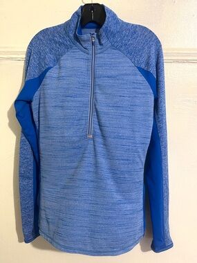 Athleta Heathered Blue Performance Quarter-Zip